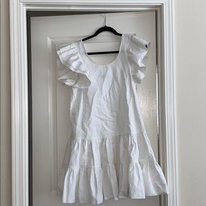 Jill Stuart White Short Ruffled Dress